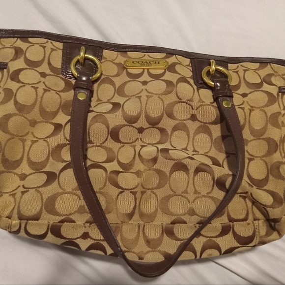 Brown tan Coach purse - Picture 1 of 2